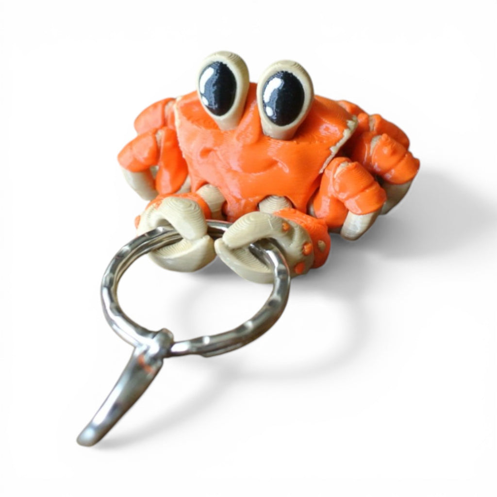 3D Printed Articulated Crab Keychain – Cute Sea Life Animal Bag Charm