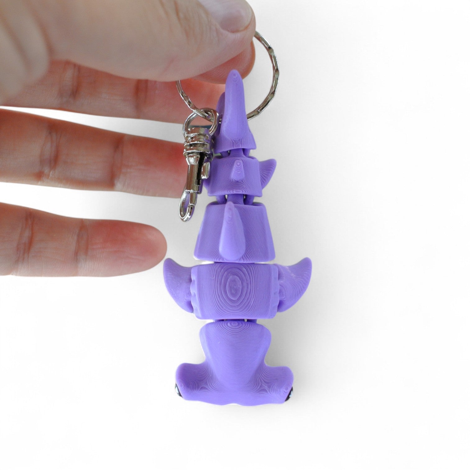 Purple Hammerhead Shark Keychain – 3D Printed Articulated Sea Animal Bag Charm