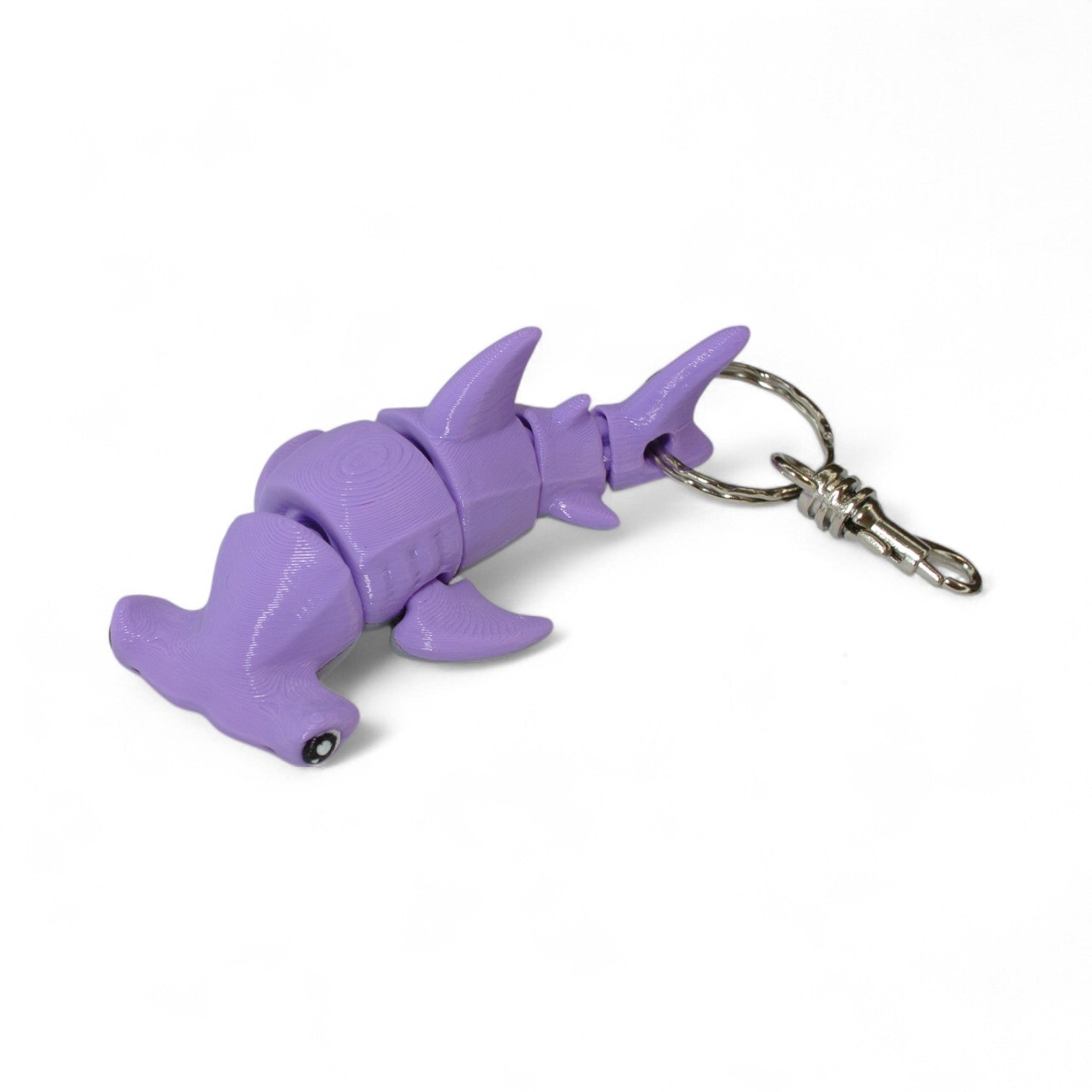 3D Printed Dusty Purple Hammerhead Shark Keychain – Articulated Flexible Sea Animal Charm
