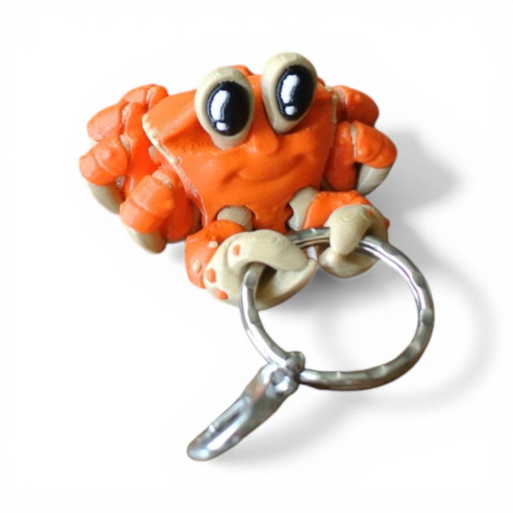 3D Printed Articulated Crab Keychain – Cute Sea Life Animal Bag Charm