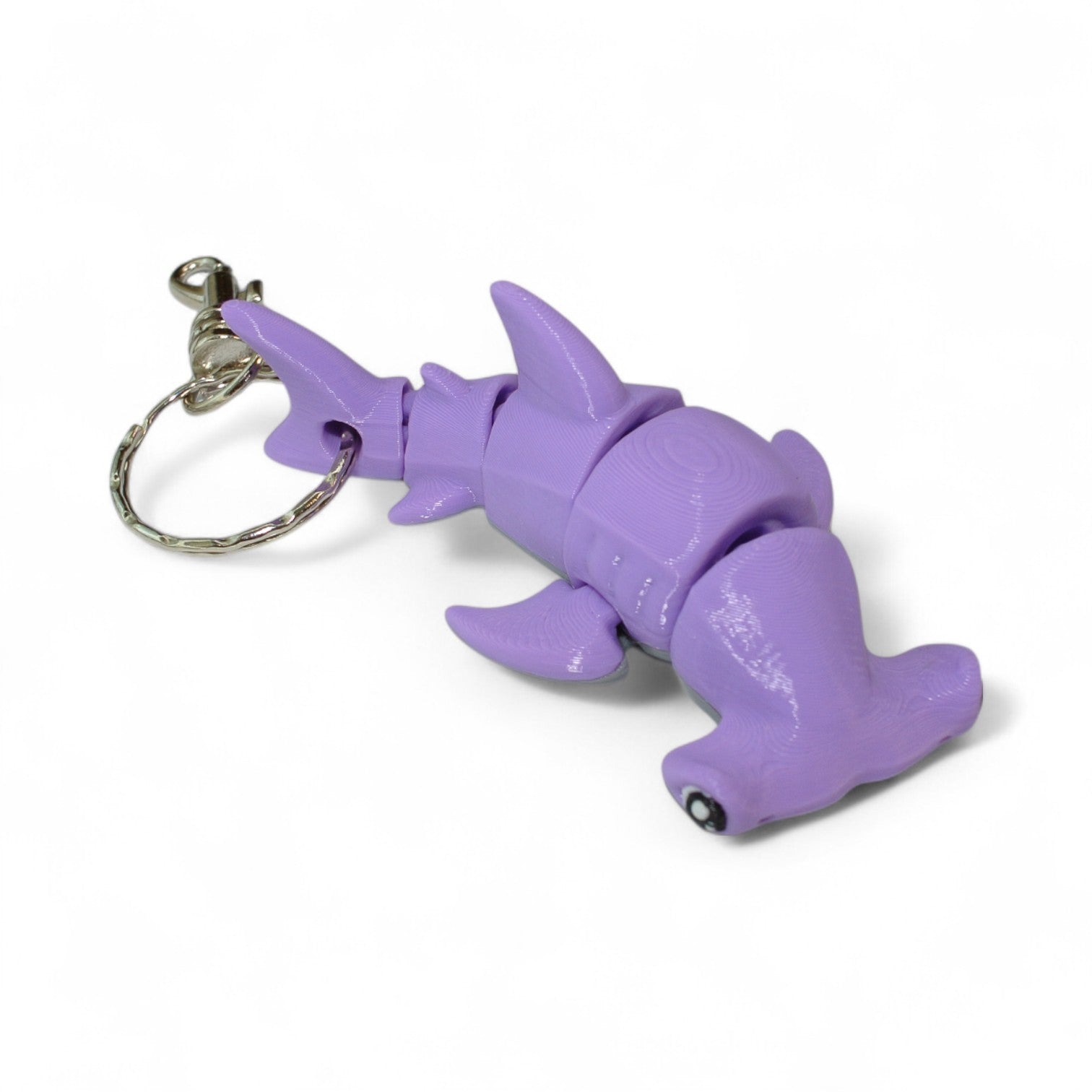 Purple Hammerhead Shark Keychain – 3D Printed Articulated Sea Animal Bag Charm