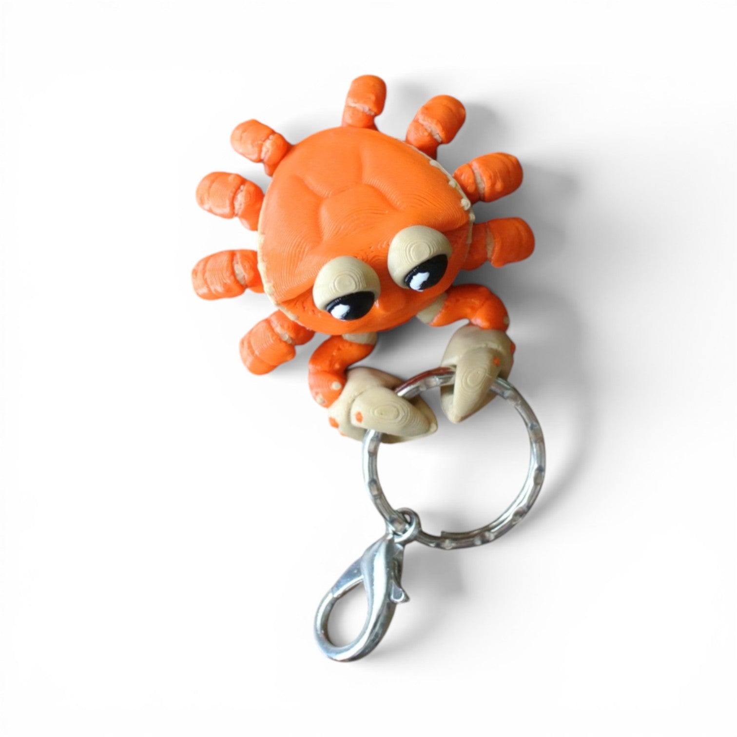3D Printed Articulated Crab Keychain – Cute Sea Life Animal Bag Charm