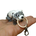 White Gopher 3D Printed Articulated Keychain – Cute Animal Keyring