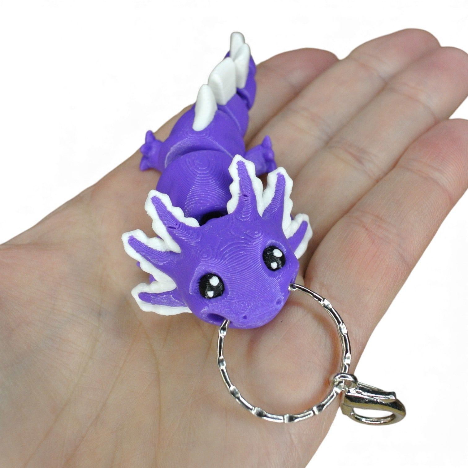 3D Printed Green Axolotl Keychain – Articulated Cute Animal Charm
