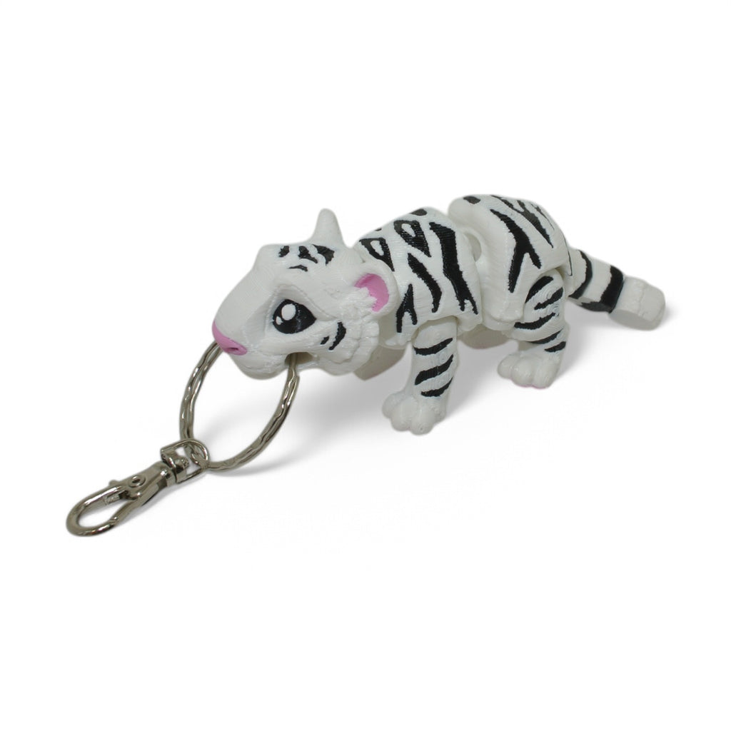 Orange Tiger 3D Printed Keychain – Flexi Animal Charm