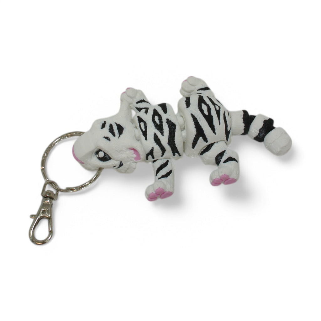 Orange Tiger 3D Printed Keychain – Flexi Animal Charm