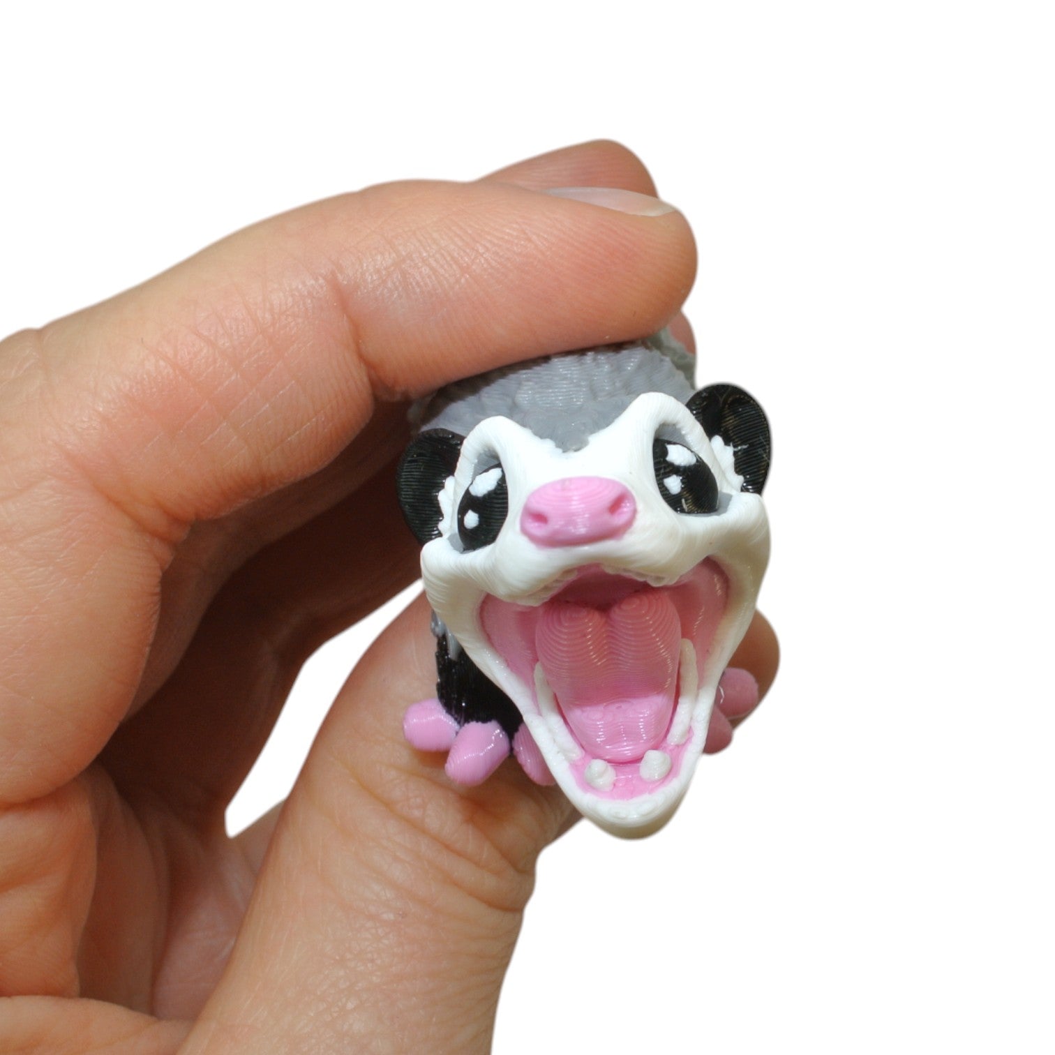 3D Printed Opossum Keychain – Articulated Animal Keyring & Backpack Charm