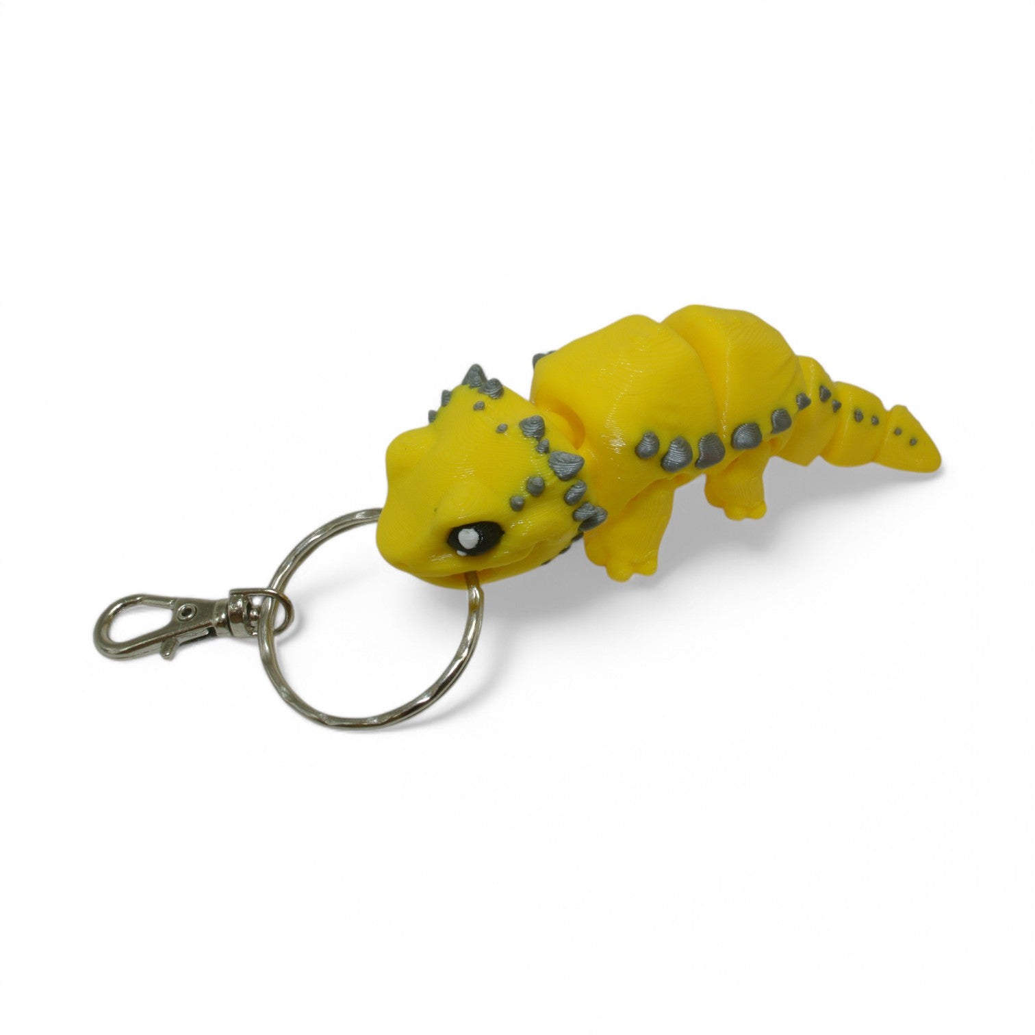 Green Lizard 3D Printed Keychain – Flexi Animal Charm