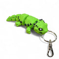 Green Lizard 3D Printed Keychain – Flexi Animal Charm