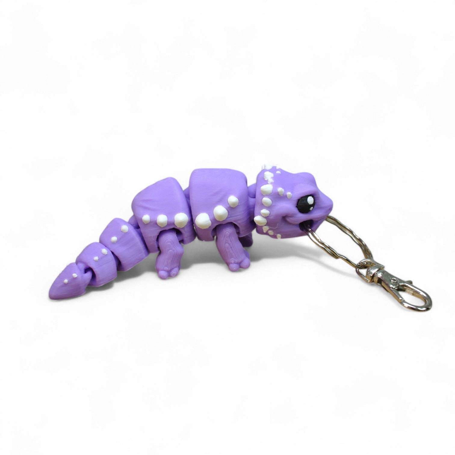 Green Lizard 3D Printed Keychain – Flexi Animal Charm