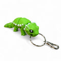 Green Lizard 3D Printed Keychain – Flexi Animal Charm