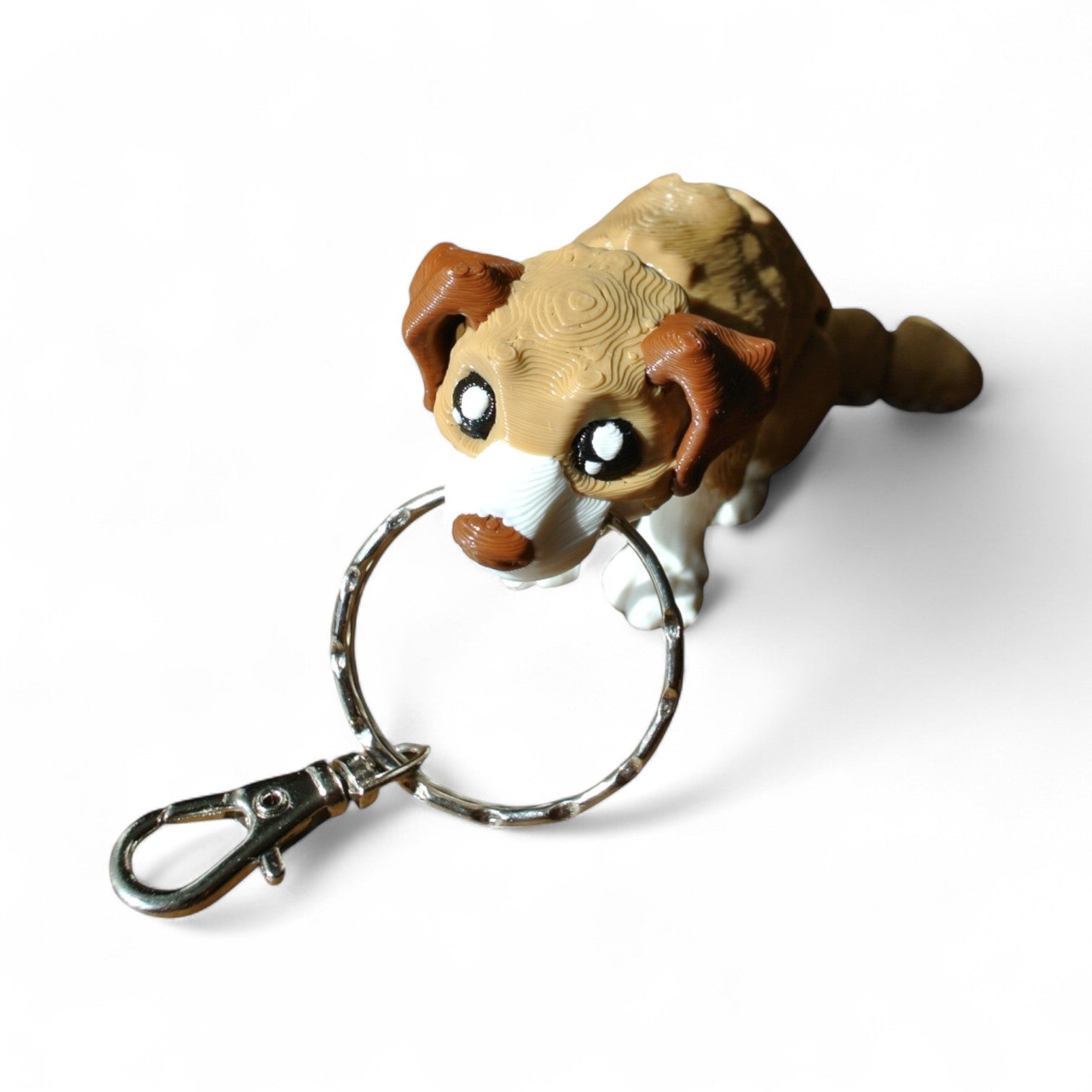 3D Printed Labrador Dog Keychain – Articulated Animal Keyring & Backpack Charm