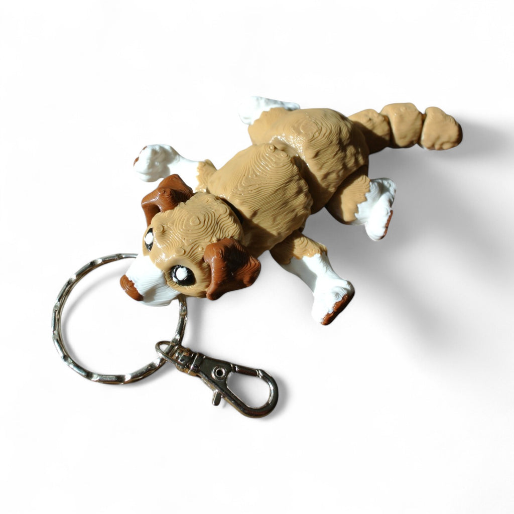 3D Printed Labrador Dog Keychain – Articulated Animal Keyring & Backpack Charm