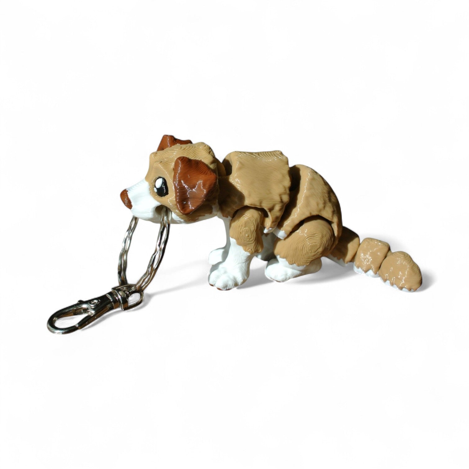 3D Printed Labrador Dog Keychain – Articulated Animal Keyring & Backpack Charm