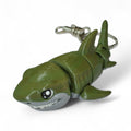 Green Shark Articulated 3D Printed Keychain – Flexible Sea Animal Bag Charm