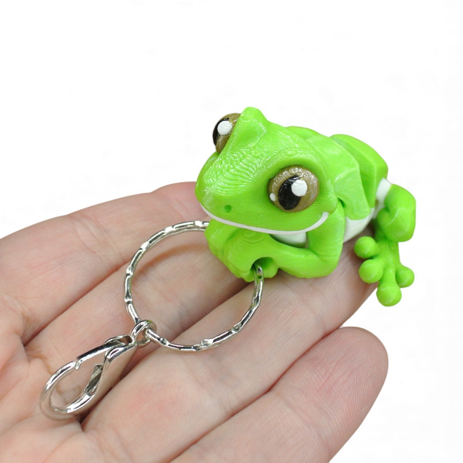 3D Printed Frog Keychain – Cute Articulated Animal Bag Charm