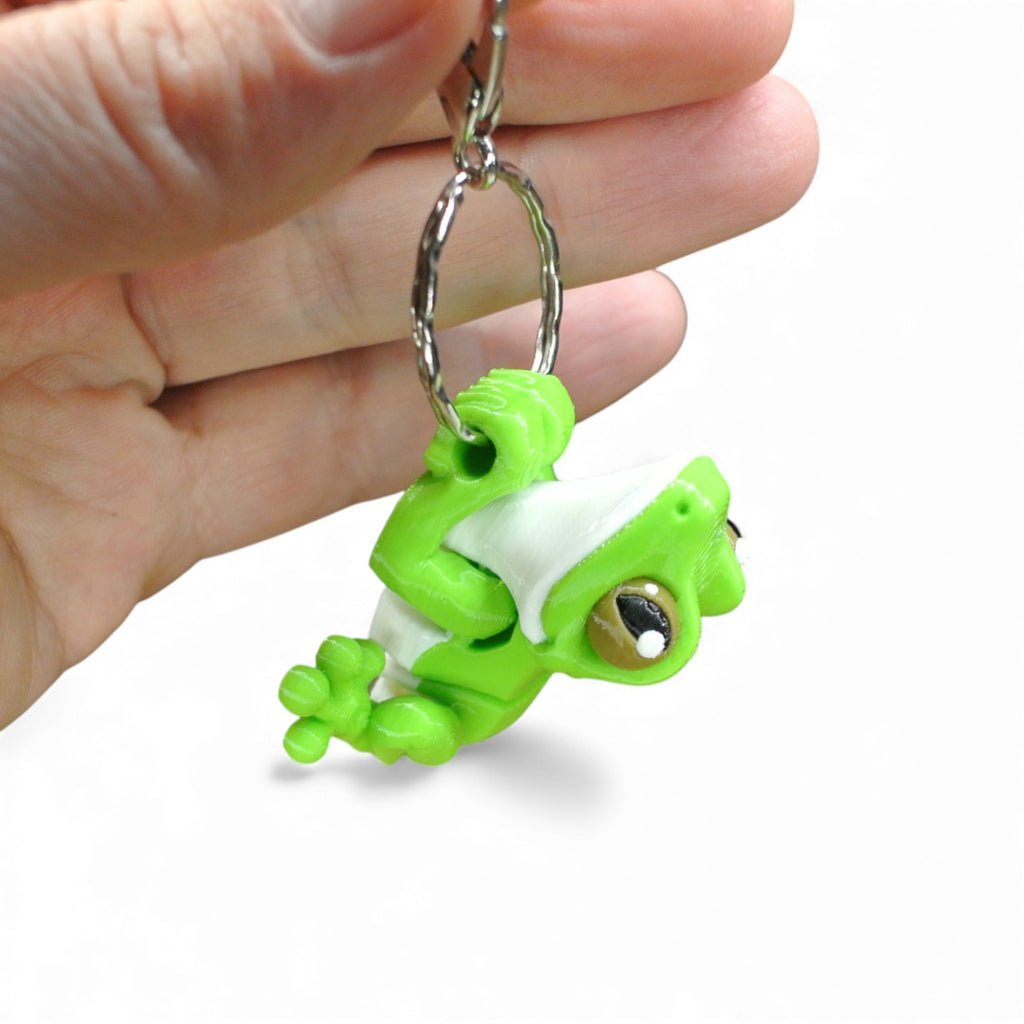 3D Printed Frog Keychain – Cute Articulated Animal Bag Charm