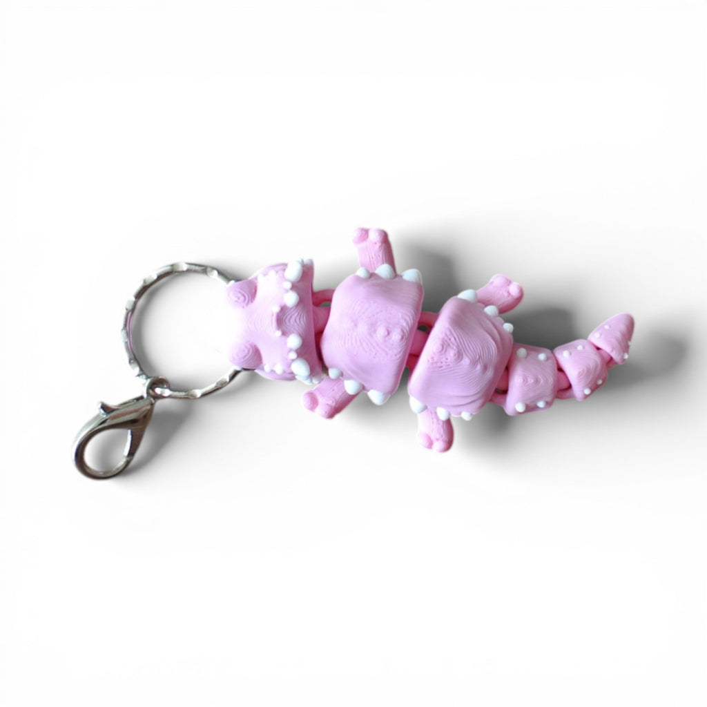 Pink Articulated Lizard Keychain – 3D Printed Cute Reptile Bag Charm