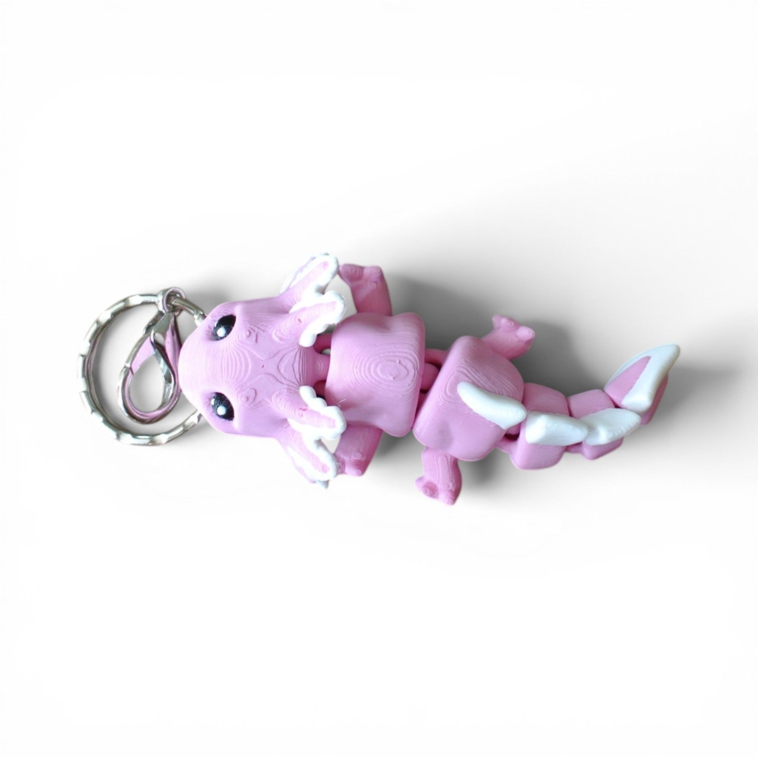 3D Printed Pink Axolotl Keychain – Articulated Cute Animal Charm