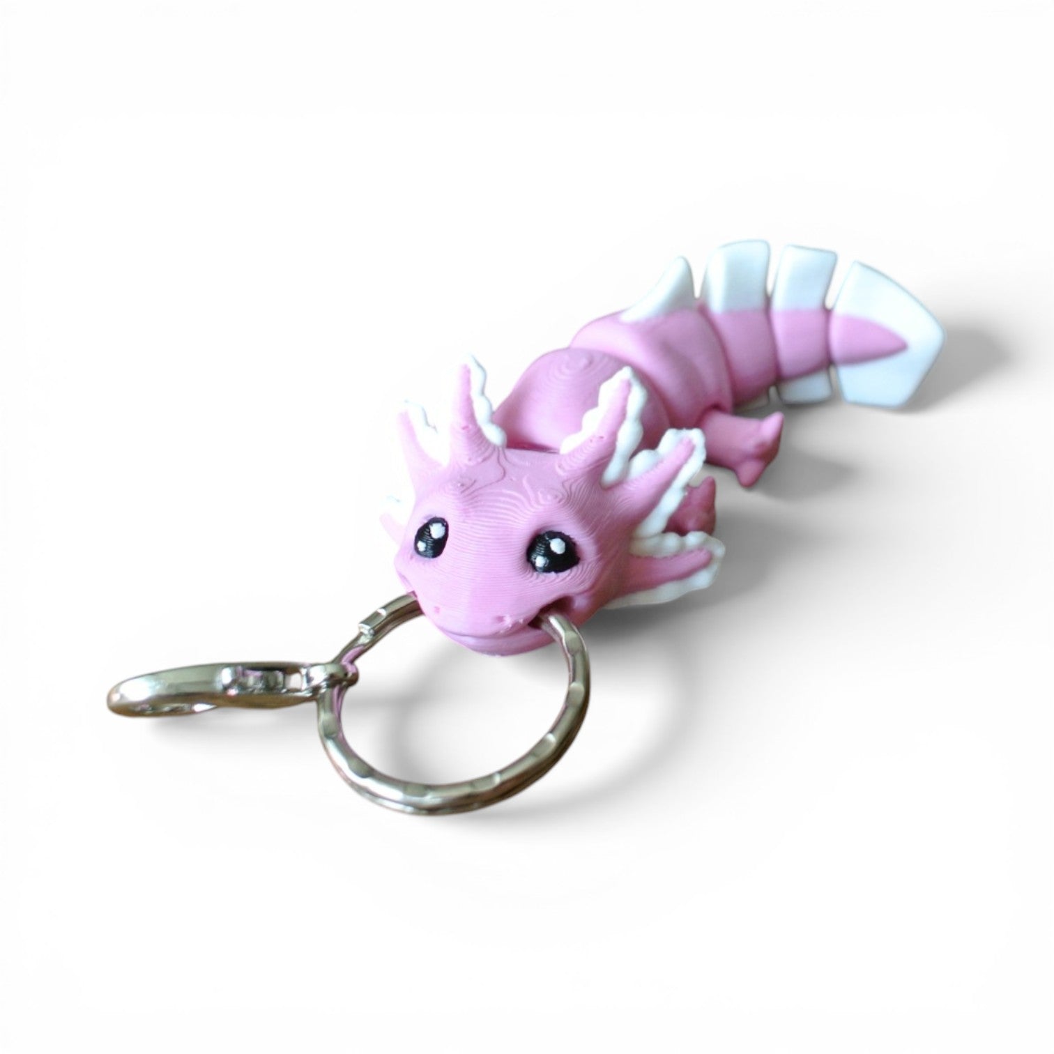 3D Printed Green Axolotl Keychain – Articulated Cute Animal Charm