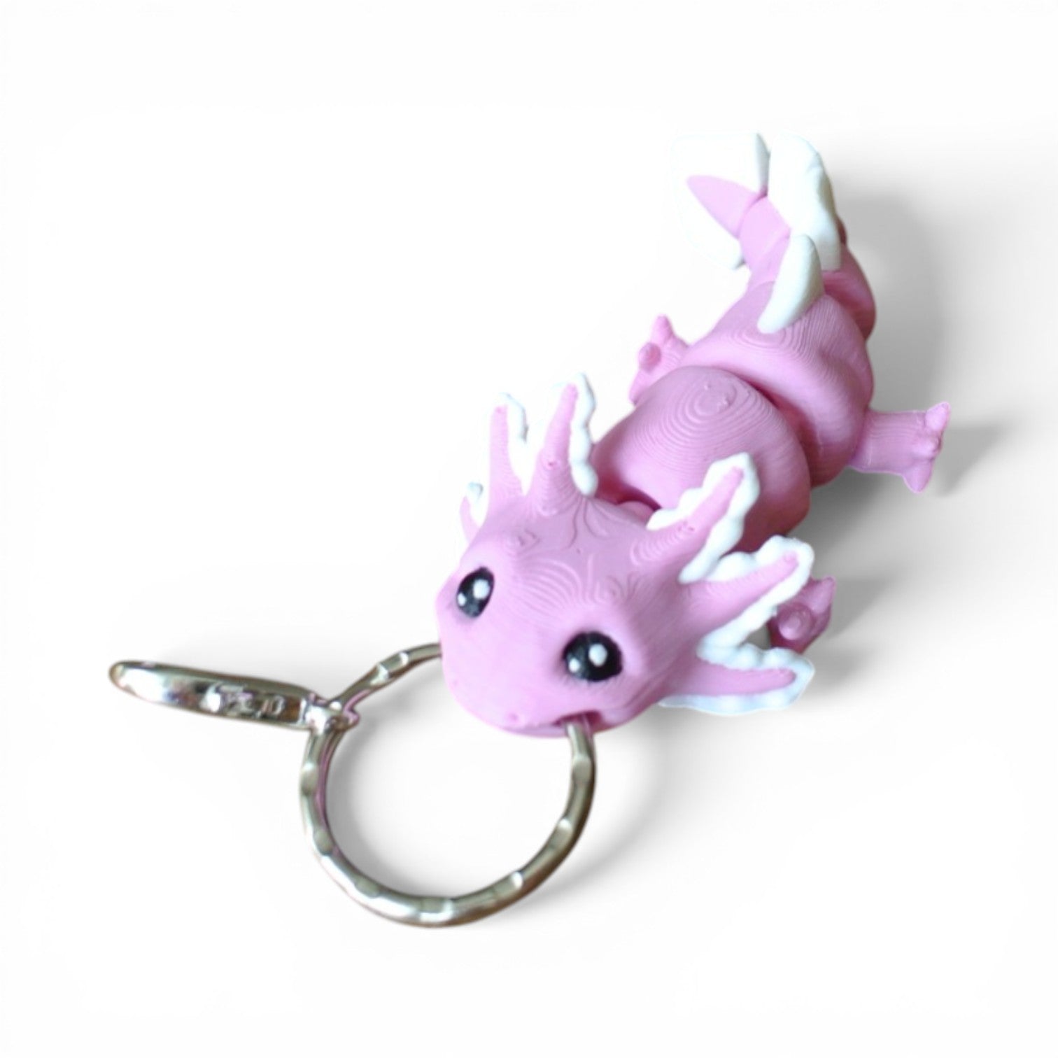 3D Printed Pink Axolotl Keychain – Articulated Cute Animal Charm