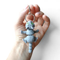 Gray Cat Articulated Keychain – 3D Printed Flexible Cat Fidget Charm