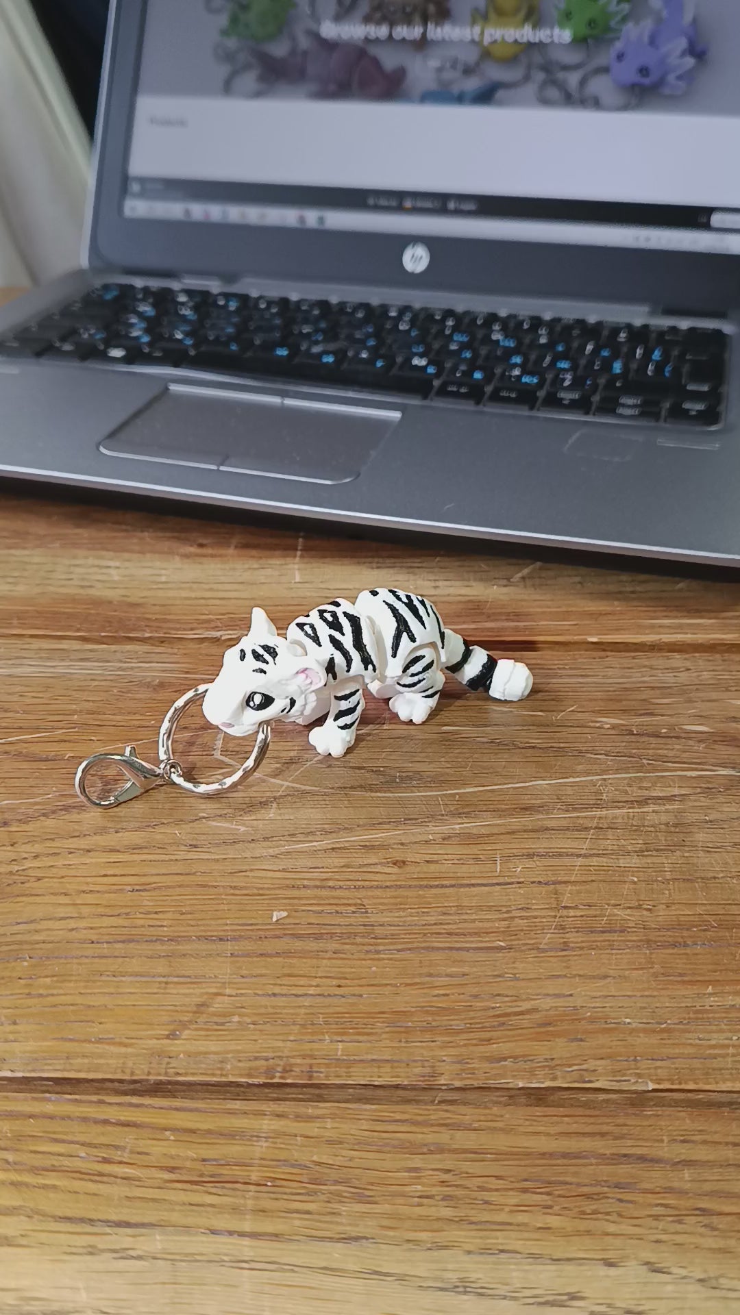 Orange Tiger 3D Printed Keychain – Flexi Animal Charm