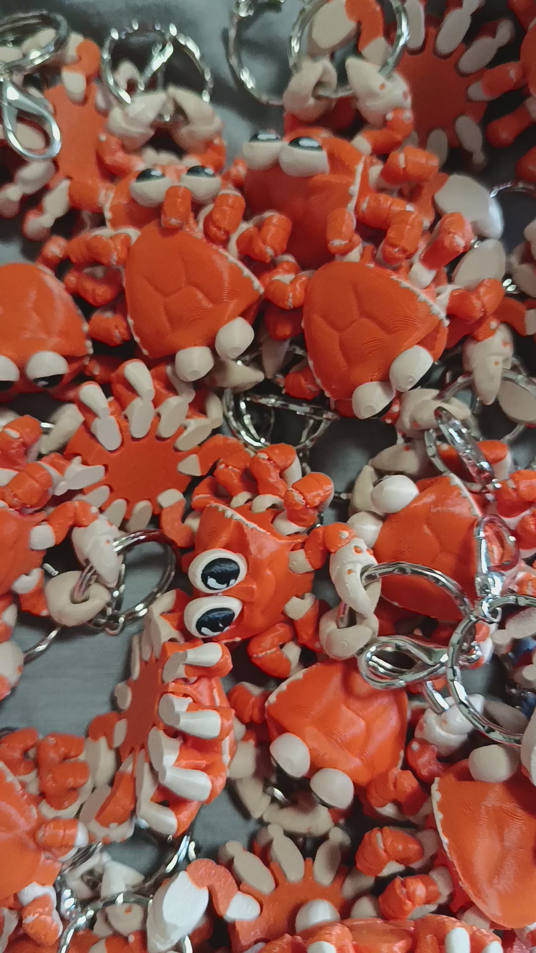 3D Printed Articulated Crab Keychain – Cute Sea Life Animal Bag Charm