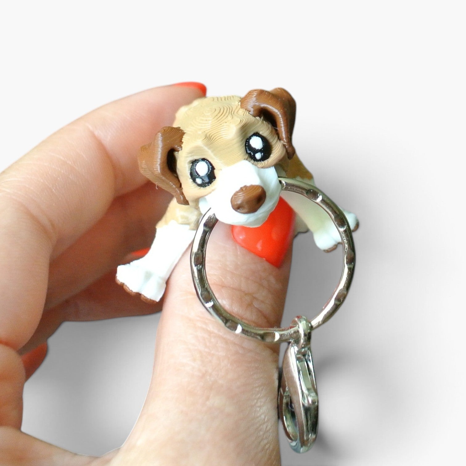 3D Printed Labrador Dog Keychain – Articulated Animal Keyring & Backpack Charm